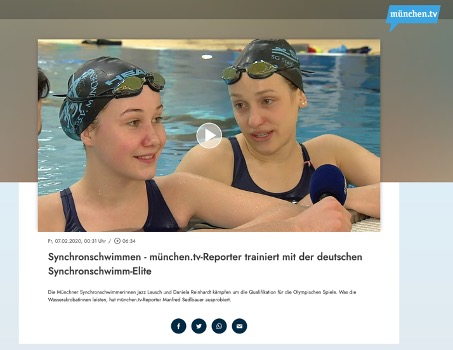 2020 Synchronschwimmen münchen.tv Reporter trainiert mit der deutschen Synchronschwimm Elite